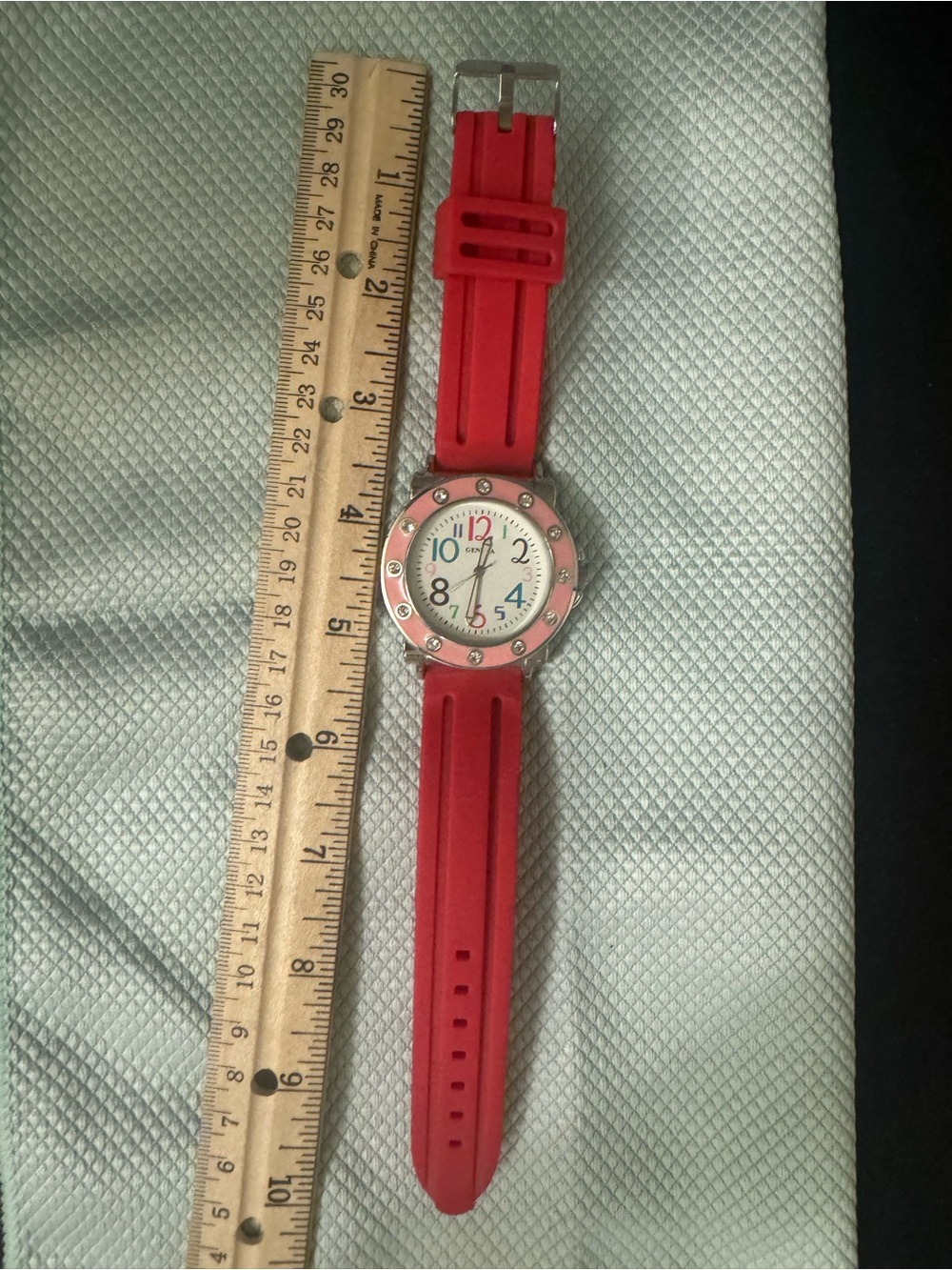 Geneva Red Silicone Strap 16002 Watch